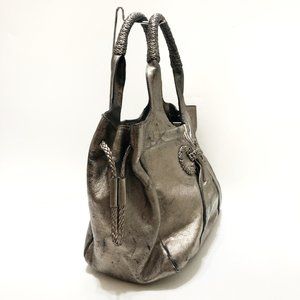 Salvatore Ferragamo Gancini Leather Handbag Bronze